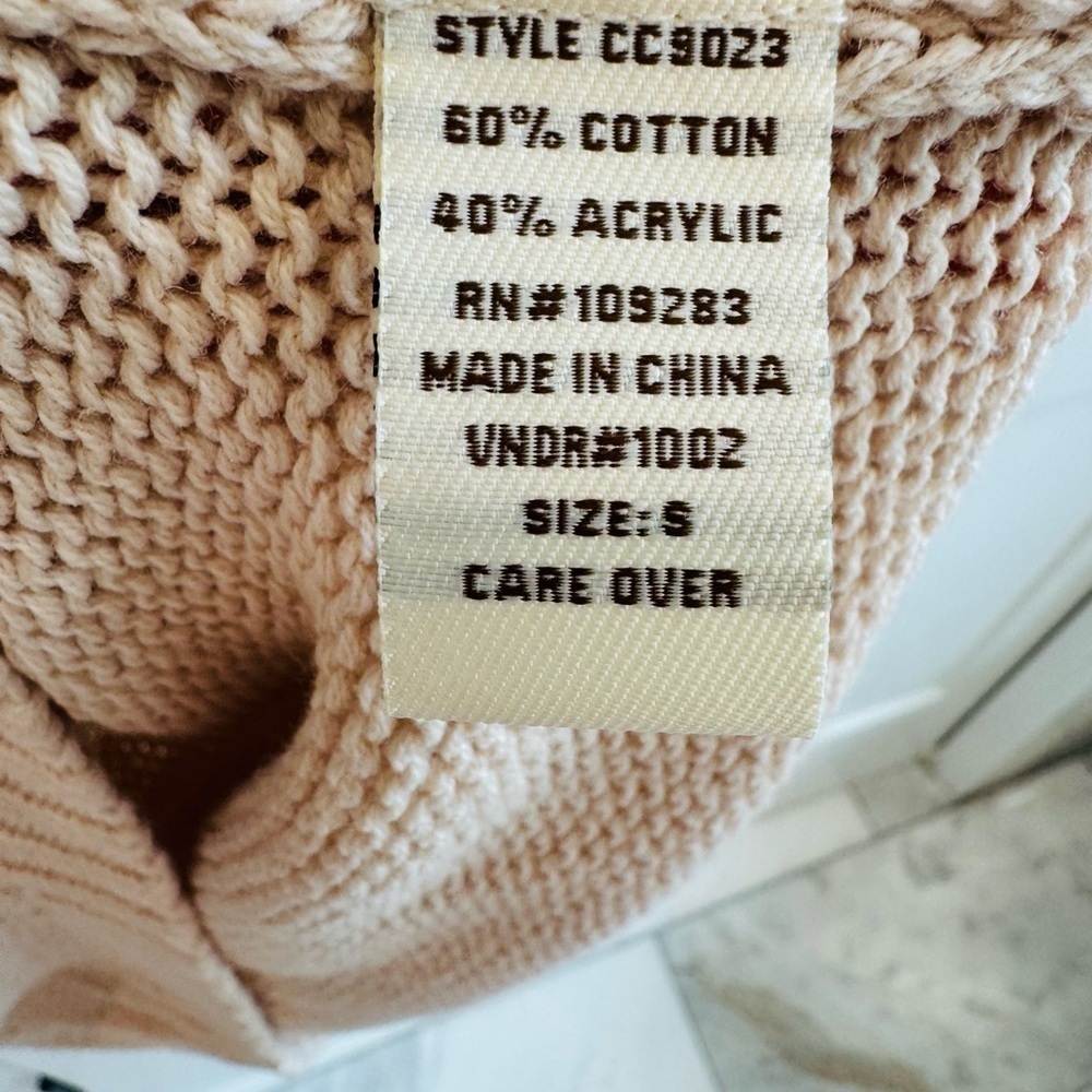 Vintage Havana Beige Knit Summer Sweater Size S - Picture 7 of 7